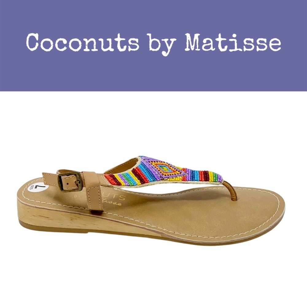 NWOT Coconuts by Matisse Essex Beaded Thong Sandals